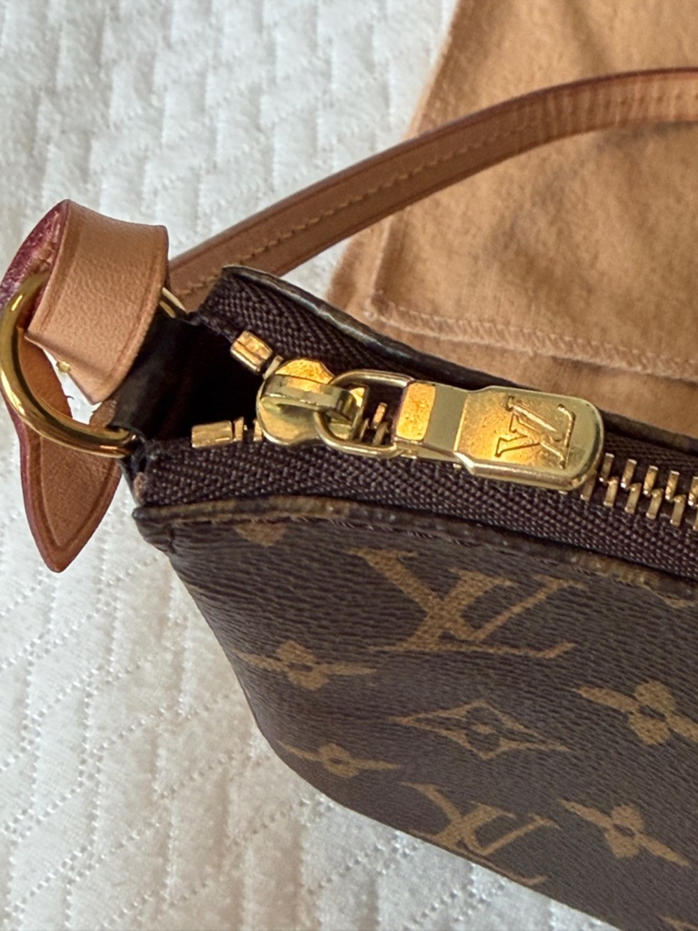 Louis Vuitton Monogram Canvas Mini Pochette in Brown and Tan - Picture 7 of 16